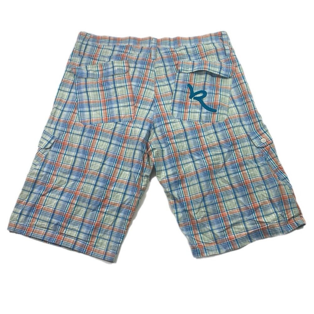 Rocawear VTG Plaid Cargo Shorts Mens Size 42 Retro Streetwear Hip Hop Skater Y2K